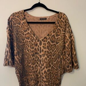 Leopard Print V-Neck Blouse